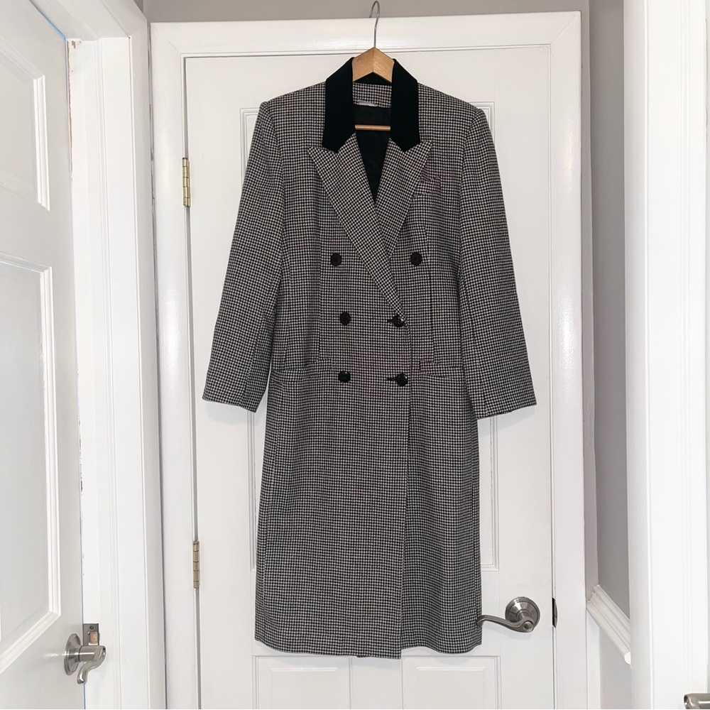 Oleg Cassini Black and White Trench Coat